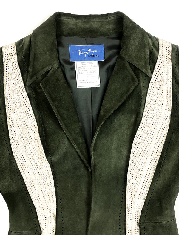 mugler vintage green leather jacket at plaisir palace paris best vintage store