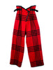 Pantalon en laine rouge strié de noir COURREGES vintage Plaisir Palace la boutique vintage haut de gamme Paris marais friperie luxe depot vente vintage