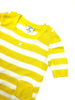 vintage courreges yellow and white striped cotton top at plaisir palace the high-end vintage boutique Paris second-hand luxury second-hand second-hand clothing store