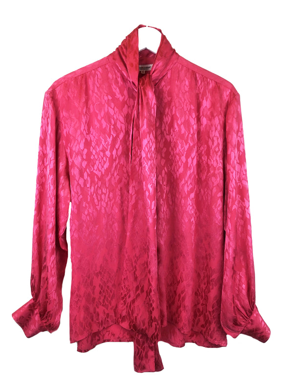 SAINT LAURENT blouse in vintage pink silk Plaisir Palace the upscale vintage boutique Paris marais luxury thrift