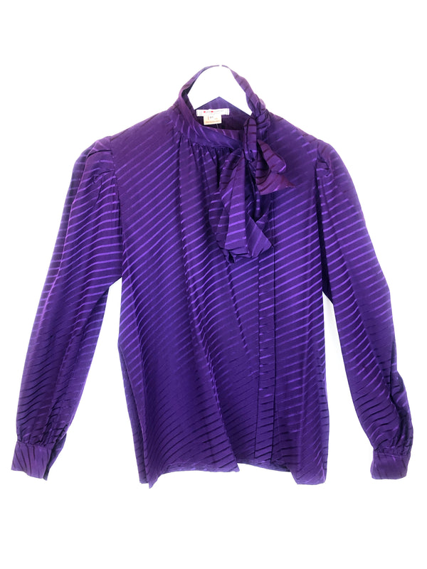 Vintage SAINT LAURENT purple silk blouse Plaisir Palace the upscale vintage boutique Paris marais luxury thrift