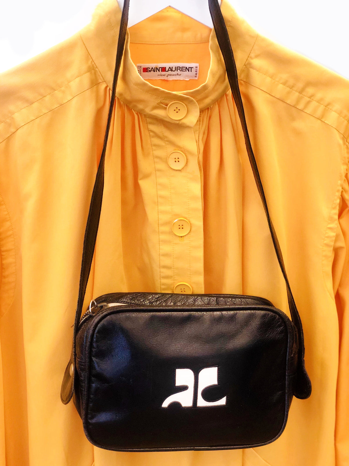 Courreges Paris Leather Crossbody Saddle Bag – Lucille Golden Vintage, LLC