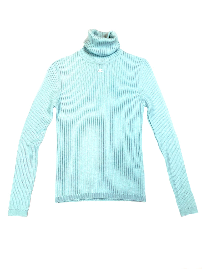 courreges vintage wool sweater turtleneck at plaisir palace the high-end vintage boutique Paris second-hand luxury second-hand second-hand clothing store