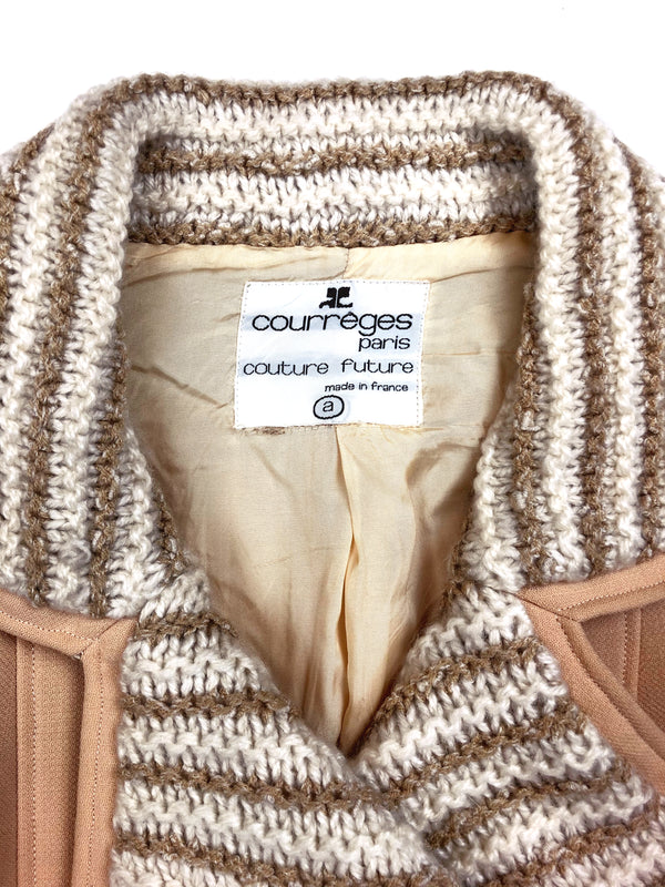 vintage courreges couture future veste laine marron chez plaisirpalace.fr plaisir palace paris