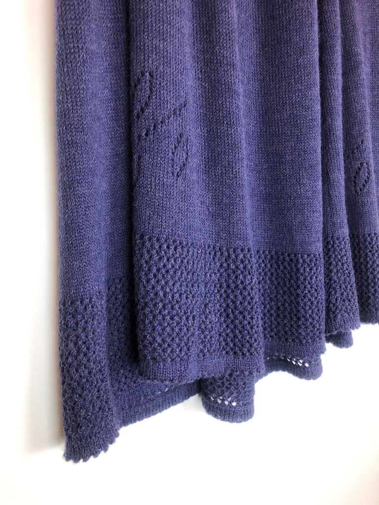 vintage emmanuelle khanh purple wool skirt plaisir palace vintage store in paris