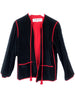 vintage ysl saint laurent jacket in black velvet with red interior plaisir palace