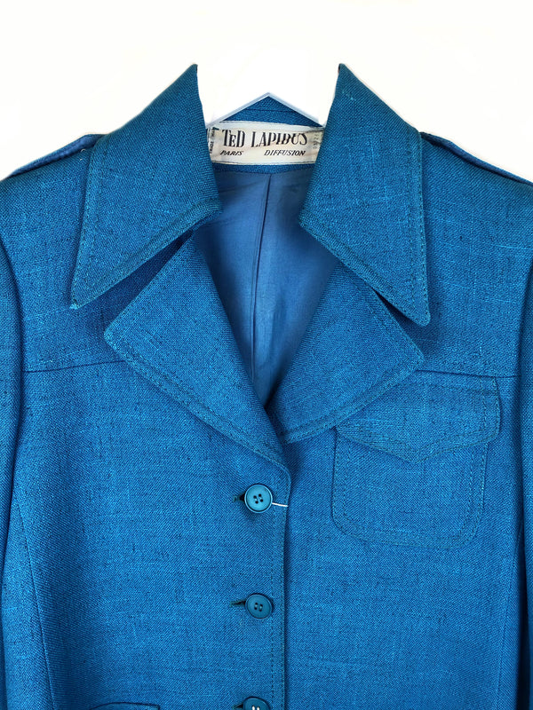 vintage ted lapidus blue jacket plaisirpalace.fr