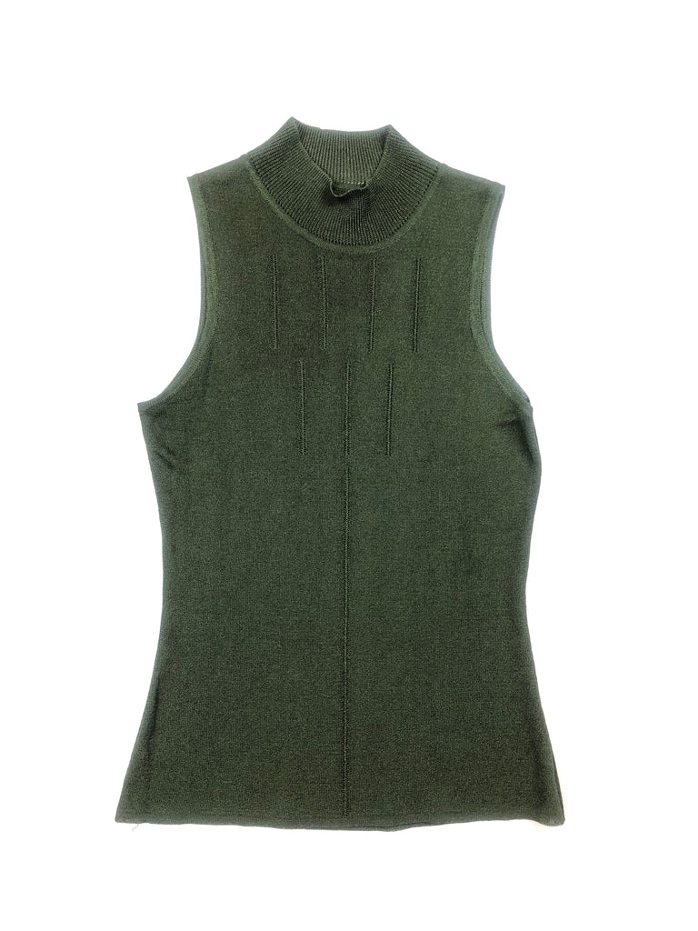 thierry mugler vintage green stretch mesh top at plaisir palace vintage shop paris