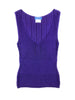 vintage thierry mugler purple top in stretch knit to find at plaisir palace Paris